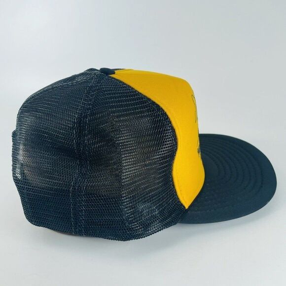 Sapp Bros Truck Stop Black Yellow Mesh Snapback Trucker Hat Cap VTG - Picture 5 of 10